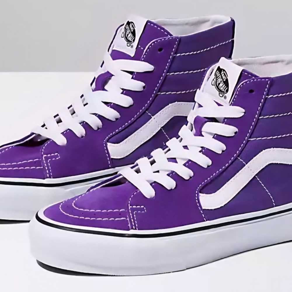 Vans Women's High-Top Sneakers in Purple and White